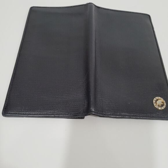 Hunting World Black Wallet Long Checkbook Card Holder Leather Bifold Italian - Picture 9 of 11